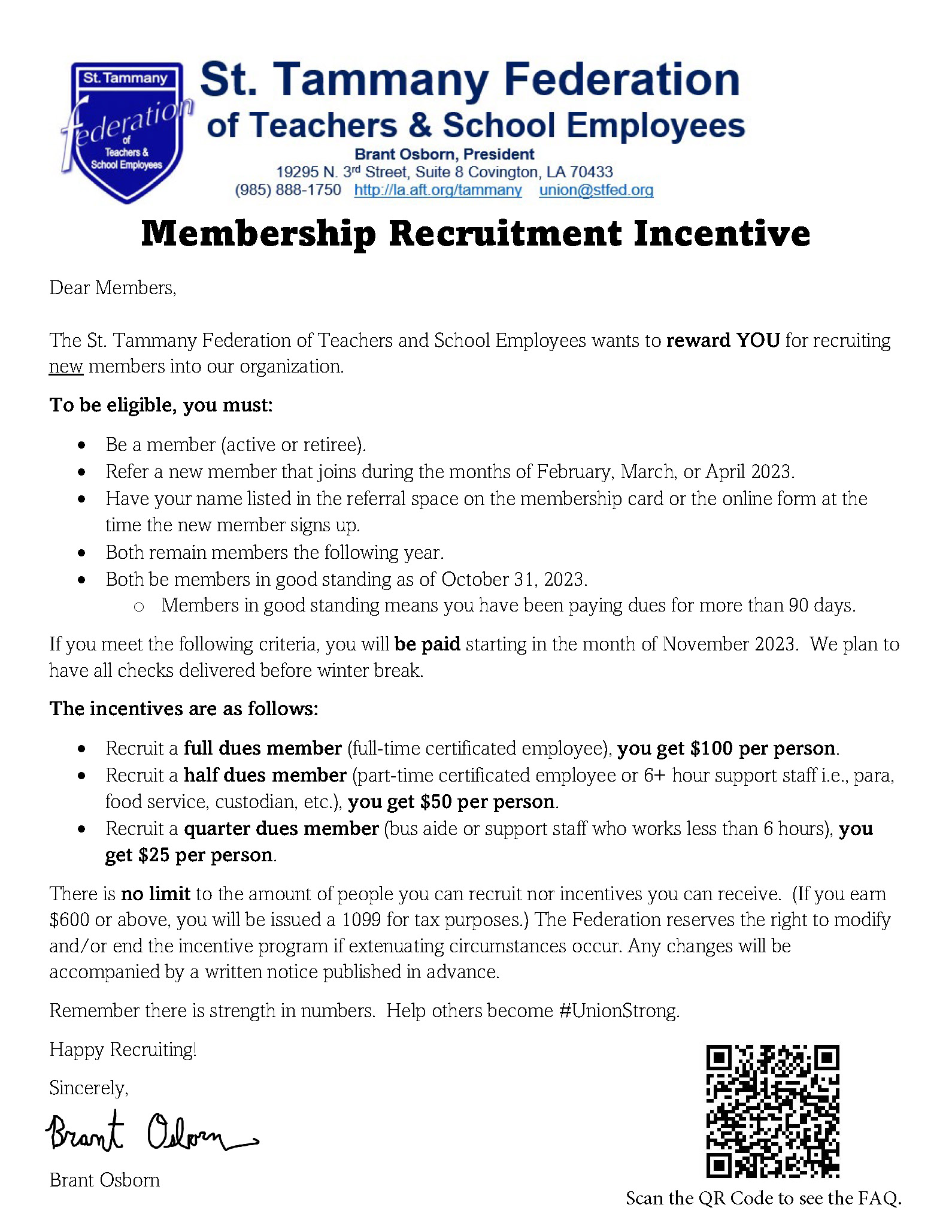 Member Benefits St. Tammany Federation of Teachers and School Employees