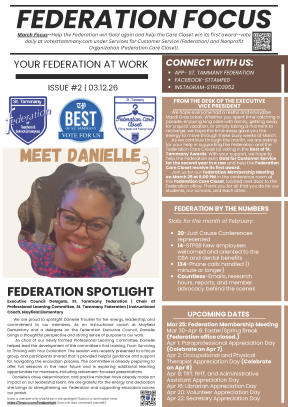 March Federation Focus Newsletter Image